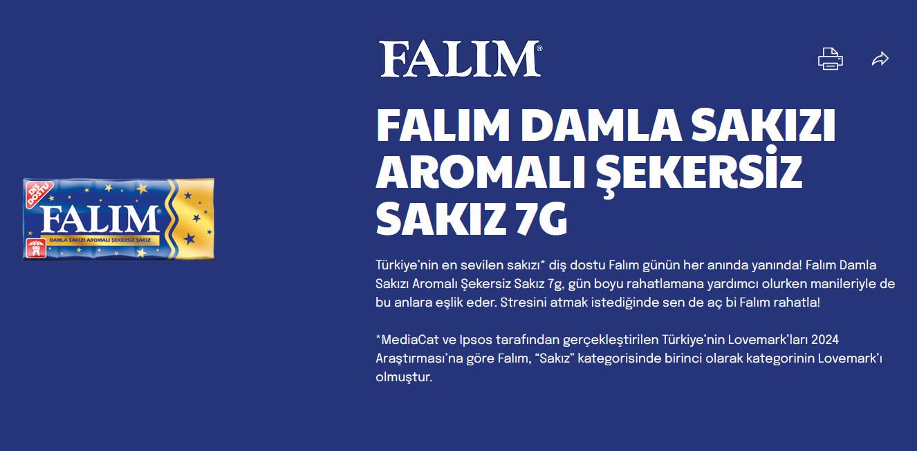 Falim Sugar Free Plain Chewing Gum, Mastic Flavored, 20 x 5 Packs, 100 Pcs