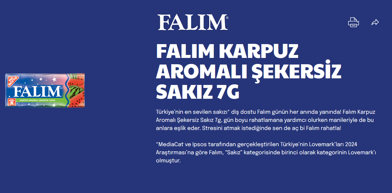 Falim Sugar Free Plain Chewing Gum, Watermelon Flavored, 20 x 5 Packs, 100 Pcs