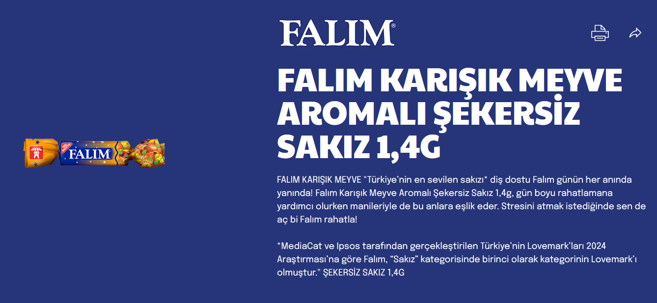 Falim Sugar Free Plain Chewing Gum, Fruit Mix Flavored, Individually Wrapped 100 Pcs