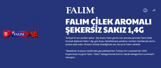 Falim Sugar Free Plain Chewing Gum, Strawberry Flavored, Individually Wrapped 100 Pcs